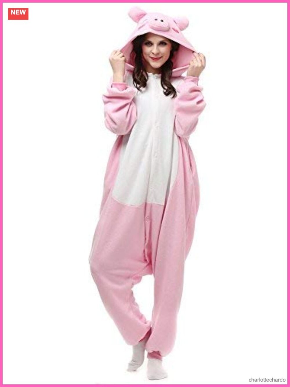 Unisex Adult Animal Onesie One Piece Pajamas Cosplay Halloween Costume Button